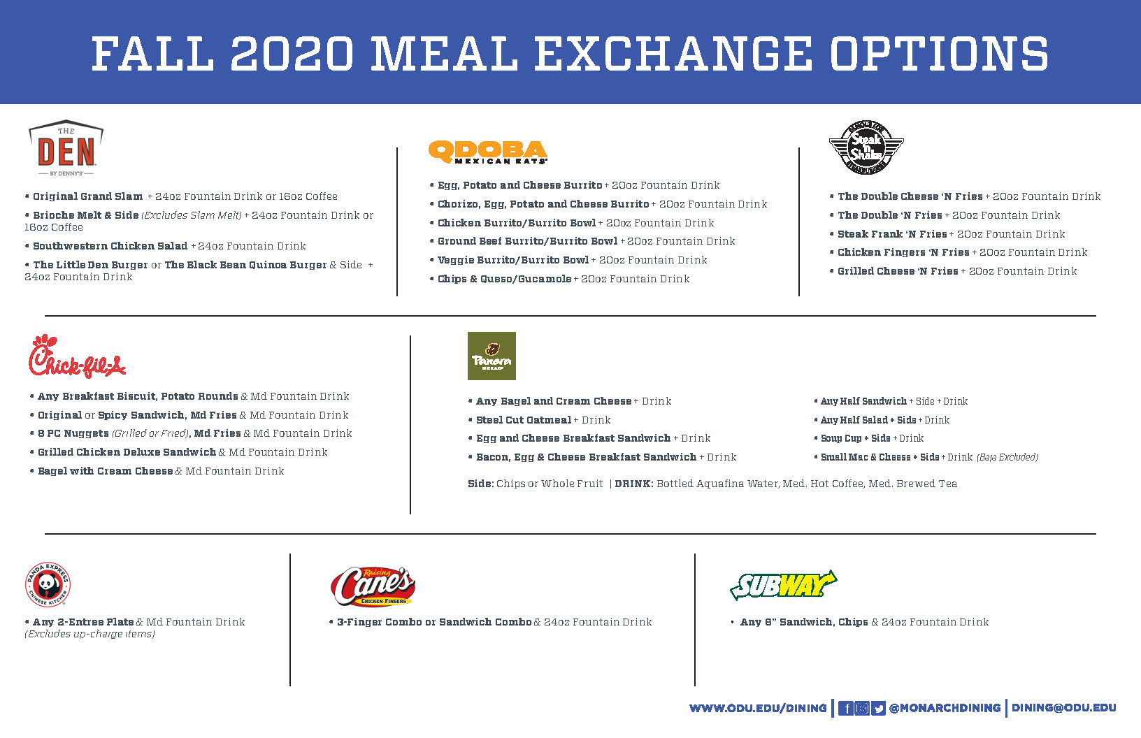 Monarch Dining Meal Exchange for Faculty/Staff Meal Plans! « Faculty