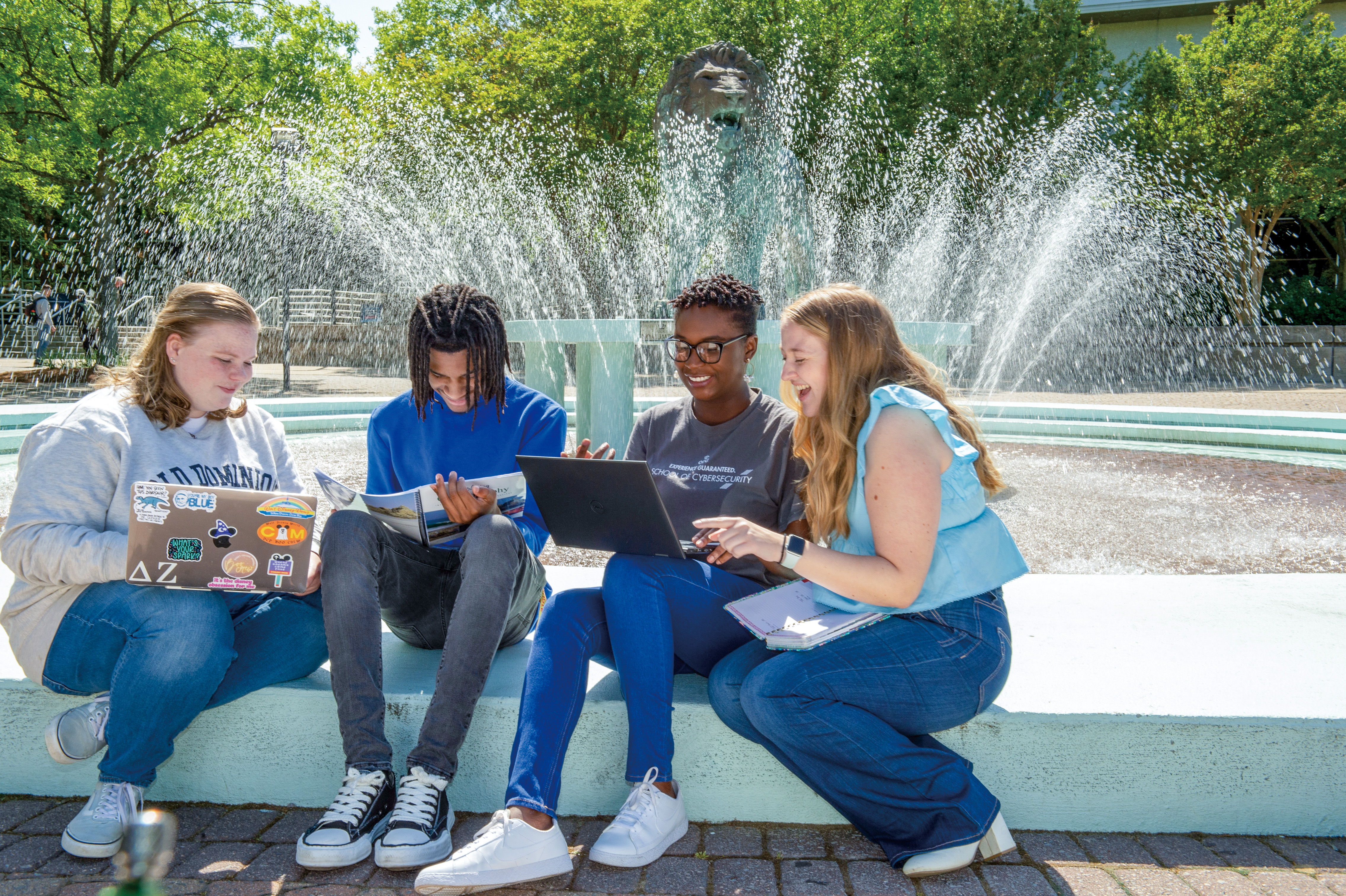 Students By the Fountain