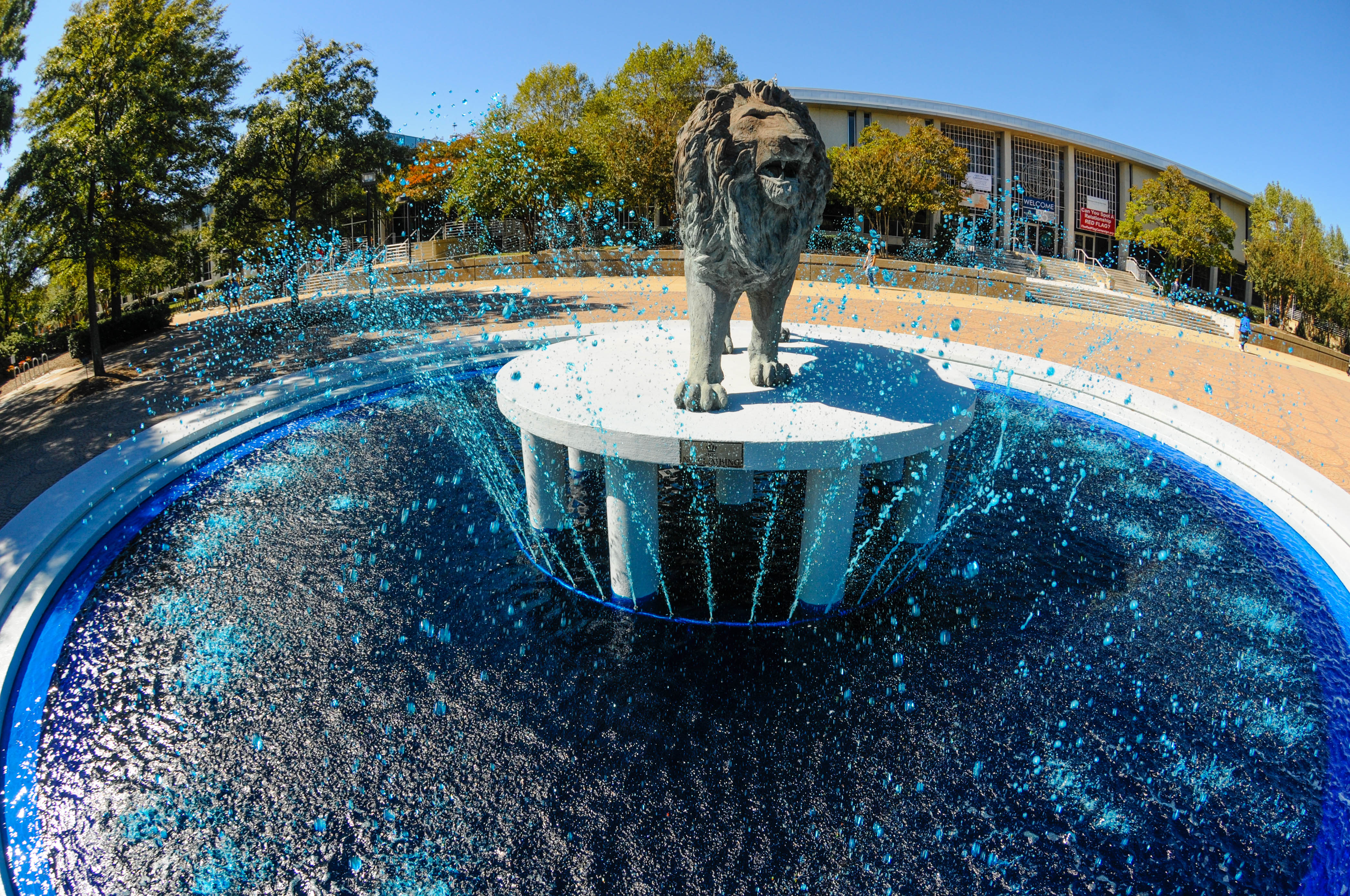 Lion Fountain at Homecoming