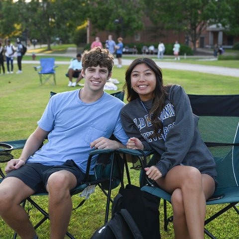 two students on the quad