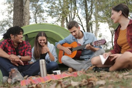 camping with friends